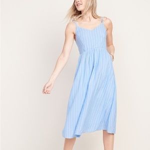 Old Navy Women’s Fit and Flare Striped Midi Dress